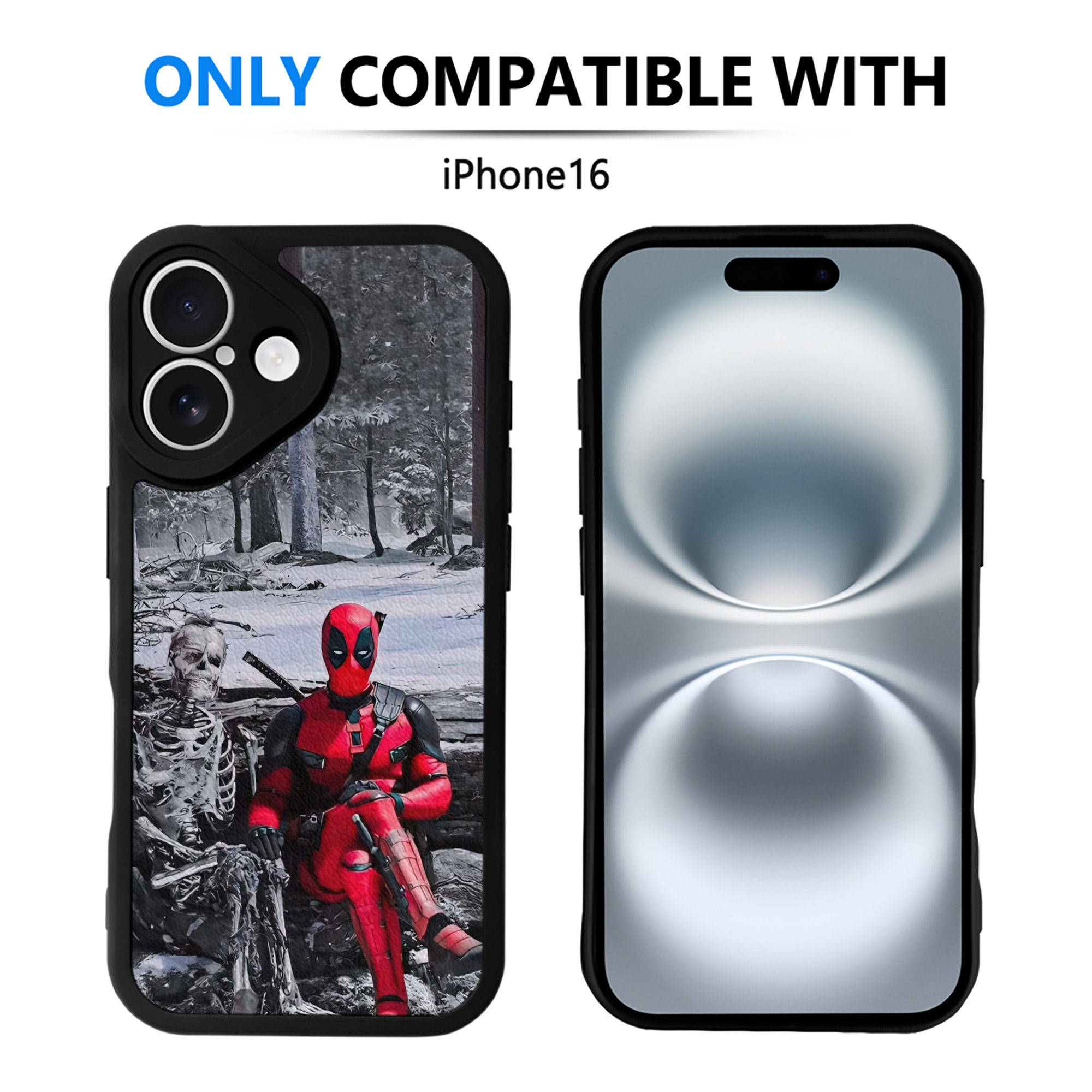 （画像用） Deadpool デッドプール 【iPhone 16シリーズ対応】シリコンスマホケース（レザー調） 材質：シリコン